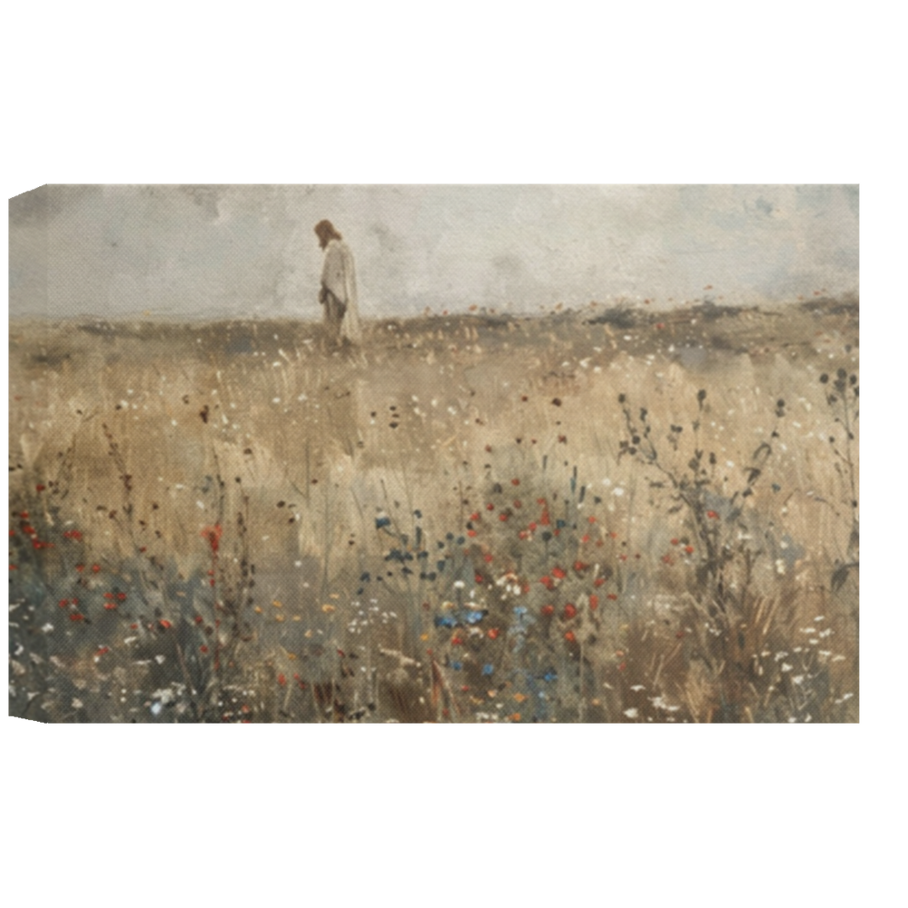 Christ Among The Wildflowers Canvas — 18 x 12