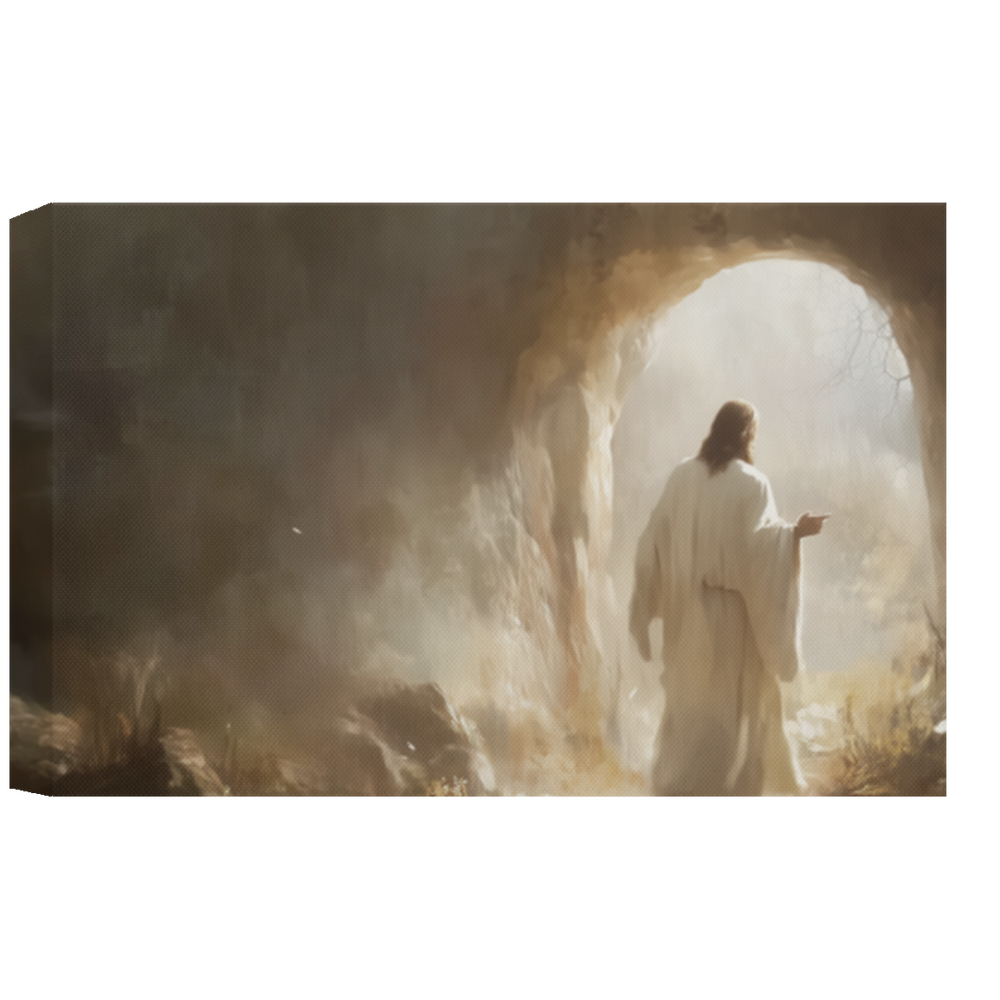 Jesus Christ Leaving The Tomb Resurrection Canvas — 18 x 12