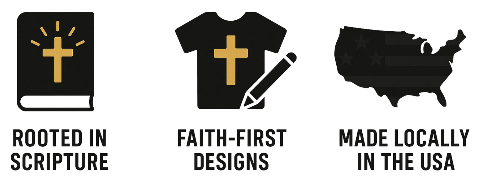 Rooted in Scripture, Faith-first designs, Made locally in the USA